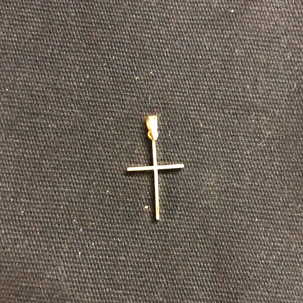 14k solid gold cross pendant